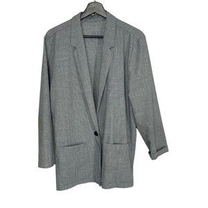 Vintage 90s Star City Micro Houndstooth Longline Blazer XL